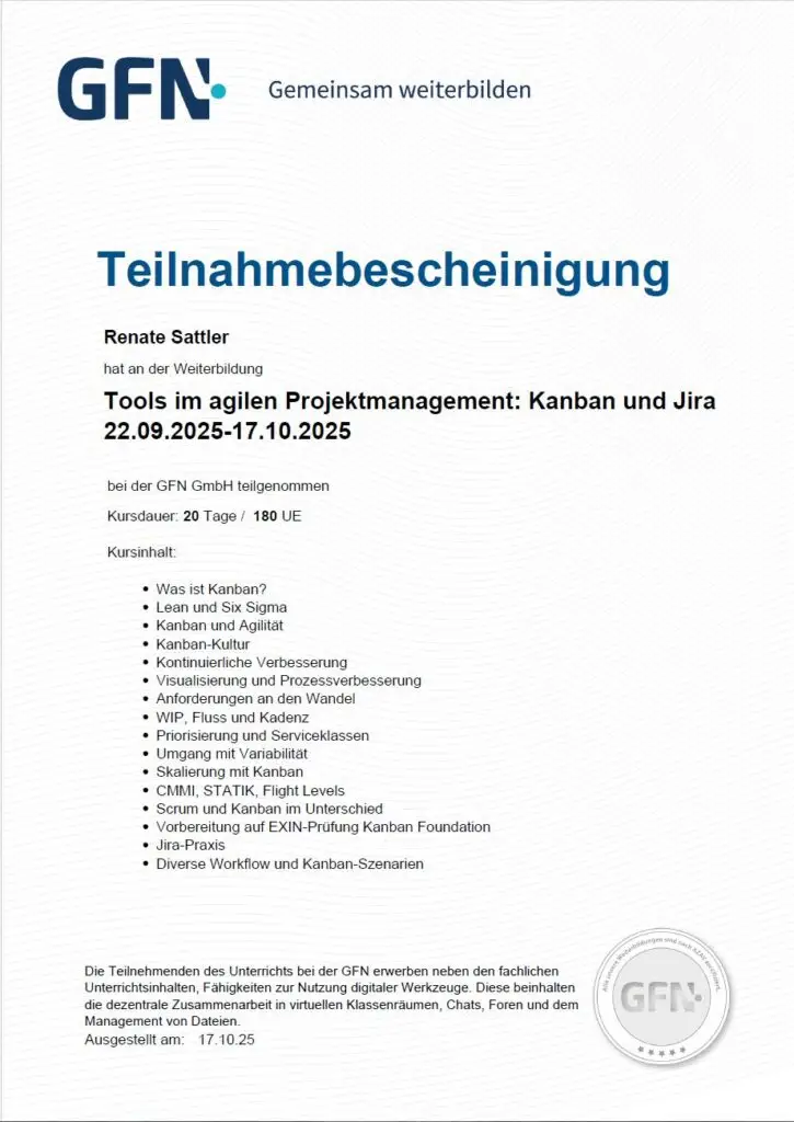 Renate. H. Sattler - Kanban, Jira und Confluence