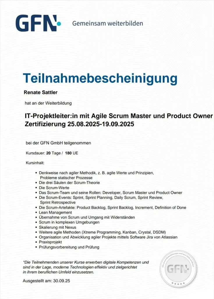 Renate. H. Sattler - Scrum