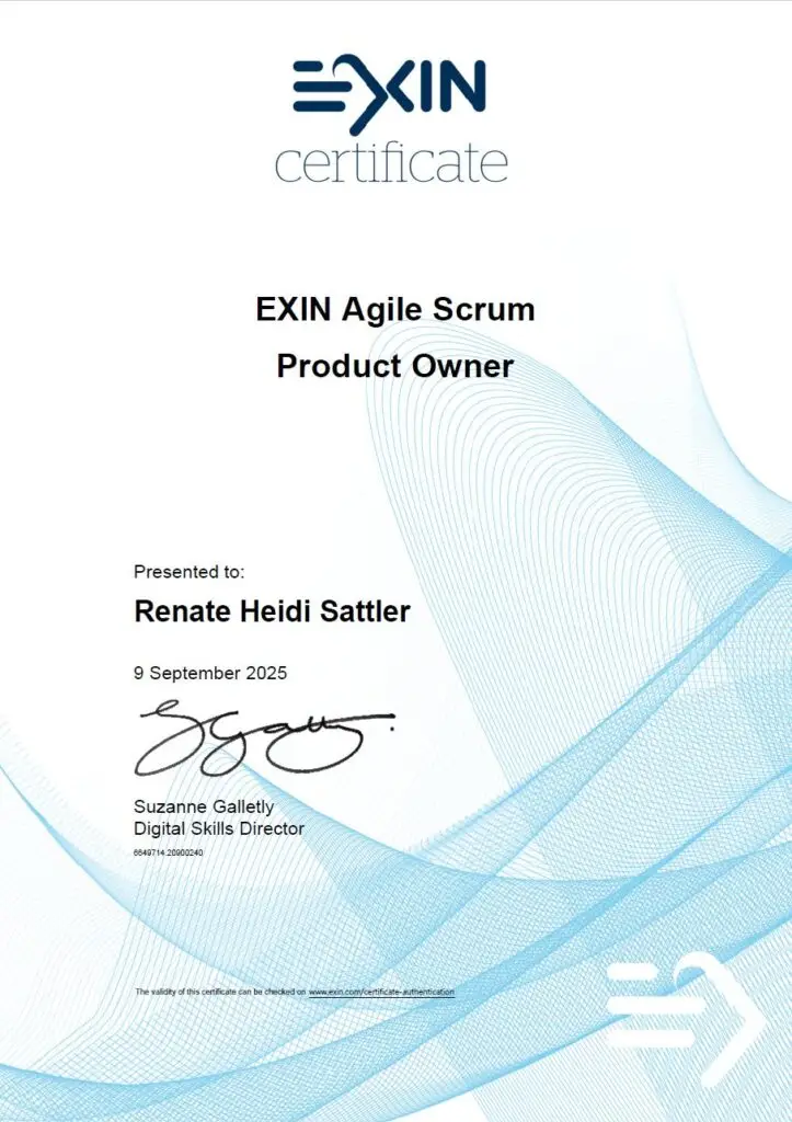 Renate. H. Sattler - Scrum Product Owner